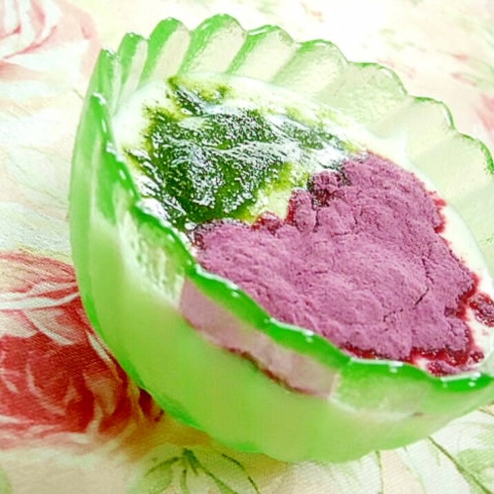 美的❤紫芋パウダーと青汁のコラーゲンヨーグルト❤